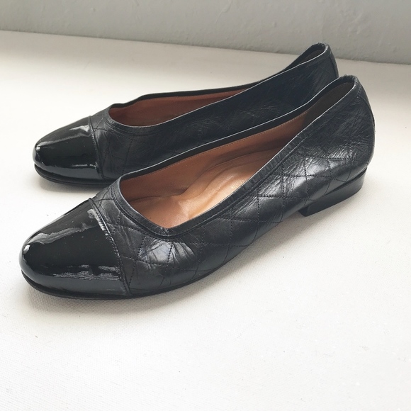 Quilted leather lambskin two tone Flat shoes 37 7 - Picture 5 of 8